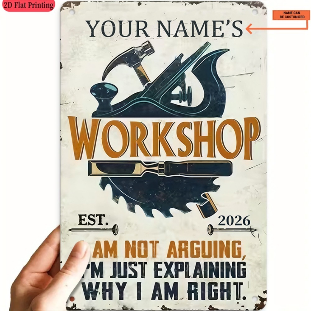 Tools Name In Workshop - [2D plat] 1 stuk metalen bord