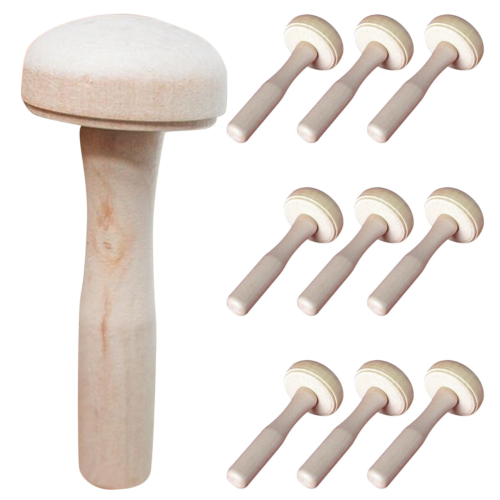 Tools Workshop For Kids - 10 stuks houten paddenstoel-drukwerkgereedschap voor kinderen,