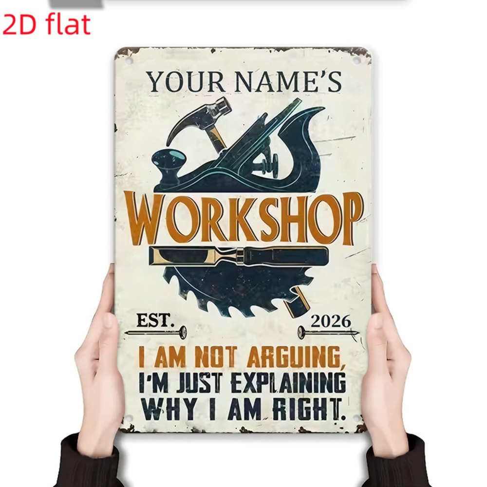 [2D plat] 1 stuk metalen bord  - Tools Name In Workshop recensie en prijs