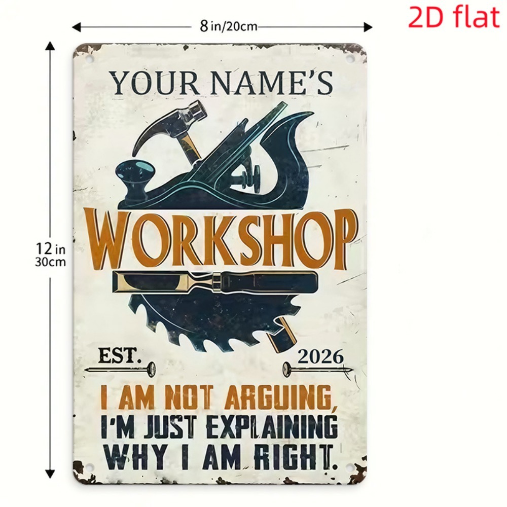 [2D plat] 1 stuk metalen bord  - Tools Name In Workshop recensie en prijs